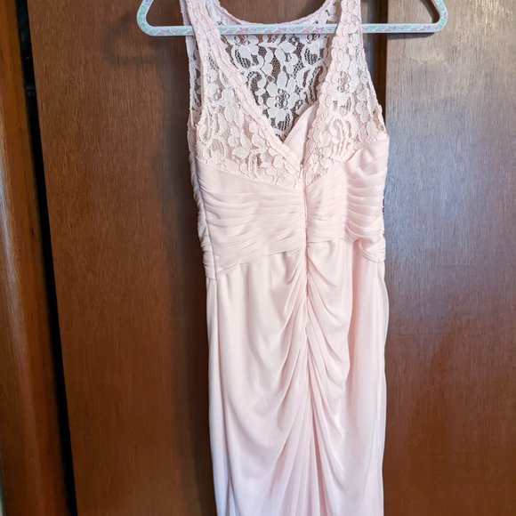 Light pink David's bridal bridesmaid gown. - Picture 3 of 5
